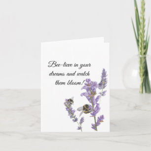 Bijen op Lavendel - Motivatie Note Kaart