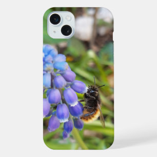 Bijen op Muscari Armeniacum, Grape Hyacinth iPhone 15 Plus Case