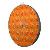 bijen op oranje dart board dartbord (Voorkant Rechts)