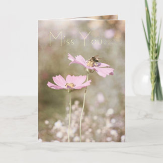 Bijen op roze ventiel kaart