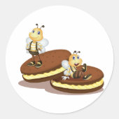 Bijen op twee koekjes Stickers (Voorkant)