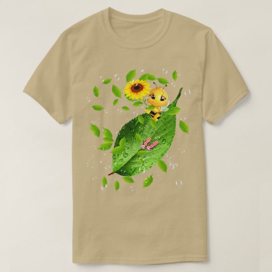 bijen op zonnebloem t-shirt (Design voorkant)