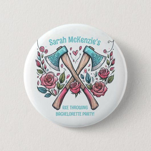 Bijen & Rozen - Bijlwerpen Bachelorette Party Ronde Button 5,7 Cm (Voorkant)