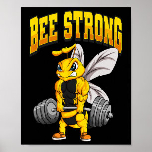 Bijen Sterke Gym Fitness Bodybuilding Poster