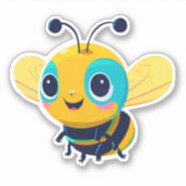 Bijen sticker voor waterfles (Voorkant)