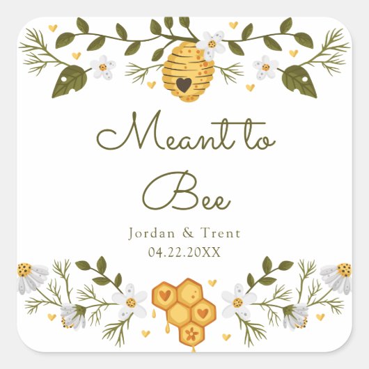 Bijen thema bruiloft gunst/cadeau Sticker (Voorkant)