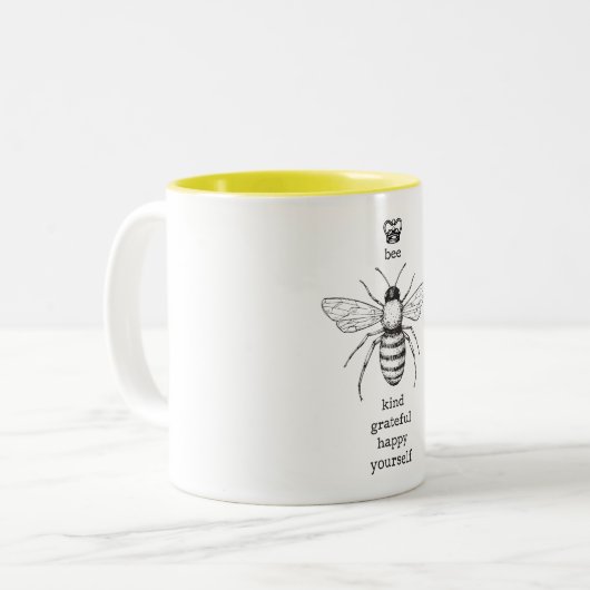 Bijen uw eigen koffie-Mok Tweekleurige Koffiemok (Voorkant links)