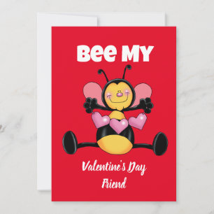 Bijen Valentijnsdag Vriend platte vakantiekaart Feestdagenkaart
