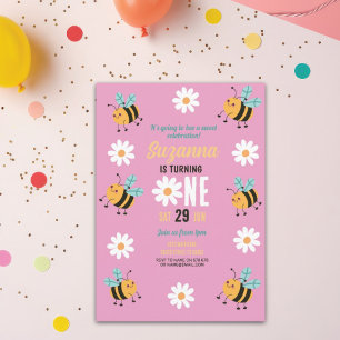 Bijen Verjaardag Uitnodiging Party Flower Daisy Pi