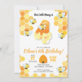 Bijen verjaardag, uitnodiging voor de 4e verjaarda (Voorkant)