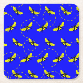 Bijen Vierkante Kartonnen Onderzetter