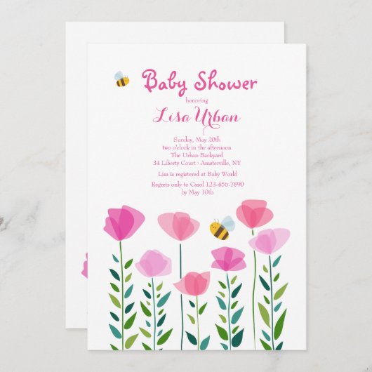 bijen worden uitgenodigd kaart (Voorkant / Achterkant)