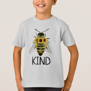 Bijen zijn T-Shirt schilderde zonnebloemen Kindhei