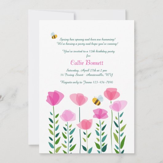 Bijen zijn uitnodigingen (Voorkant)