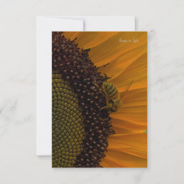 Bijen & Zonnebloem Up-close Notitiekaartje