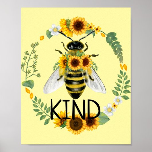 Bijen Zonnebloemen Kindness Yellow Class Poster (Voorkant)