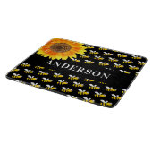 Bijen zwarte gele zonnebloem snijplank (Hoek)