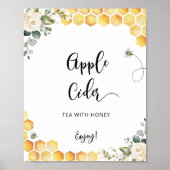 Bijenappelcider-teken. Drink tabel Poster (Voorkant)