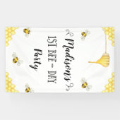 Bijenbanner als eerste dag van de verjaardag spandoek (Horizontaal)