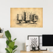bijenbijenkorven Bijenkorven afdrukken Poster (Thuiskantoor)