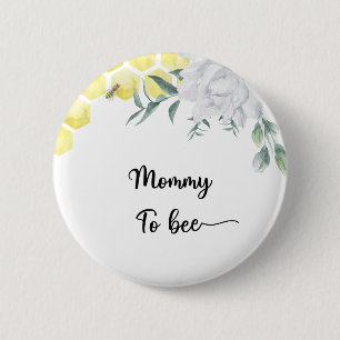 Bijenbloem. Mama in wording  Ronde Button 5,7 Cm