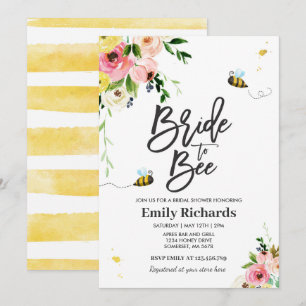 Bijenbridal-douche nodigt Floral Bride uit om te w Kaart