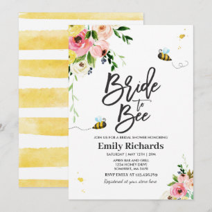 Bijenbridal-douche nodigt Floral Bride uit om te w Kaart