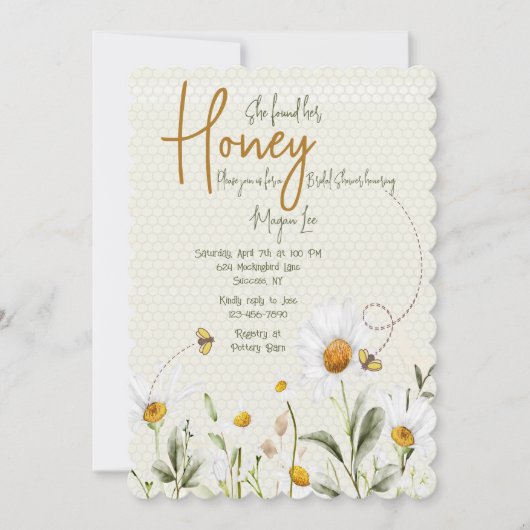 Bijenbridal Shower Invitation Kaart (Voorkant)