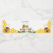 Bijendag geel honingbij eerste meisje verjaardagsf waterfles etiket (Enkel label)