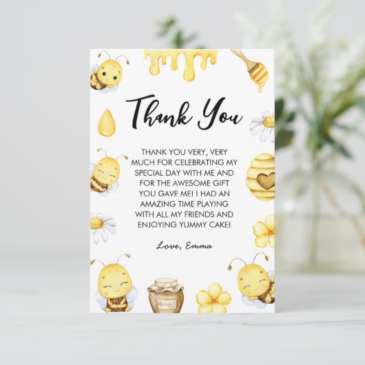 Bijendag Verjaardag Bedankkaart (Staand voorkant)