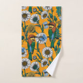 Bijeneters, blauwe vlinders en zeeduivel op sinaas bad handdoek (Handdoek)