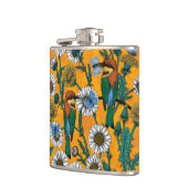 Bijeneters, blauwe vlinders en zeeduivel op sinaas heupfles (Links)