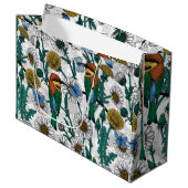 Bijeneters, blauwe vlinders en zeeduivel op wit groot cadeauzakje (Voorkant Gekanteld)