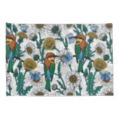 Bijeneters, blauwe vlinders en zeeduivel op wit kussensloop (Achterkant-Rechts)