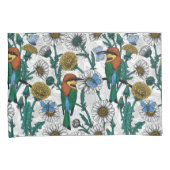 Bijeneters, blauwe vlinders en zeeduivel op wit kussensloop (Voorkant-Rechts)