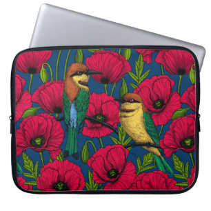Bijeneters en papavers laptop sleeve