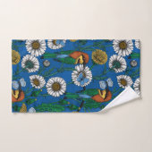 Bijeneters op blauw bad handdoek (Handdoek)