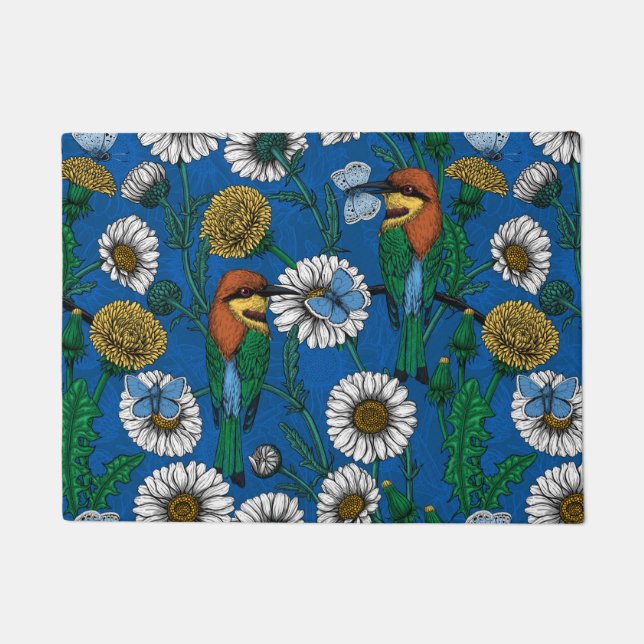 Bijeneters op blauw deurmat (Voorkant)
