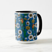 Bijeneters op blauw mok (Voorkant rechts)