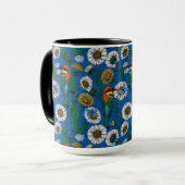 Bijeneters op blauw mok (Voorkant links)