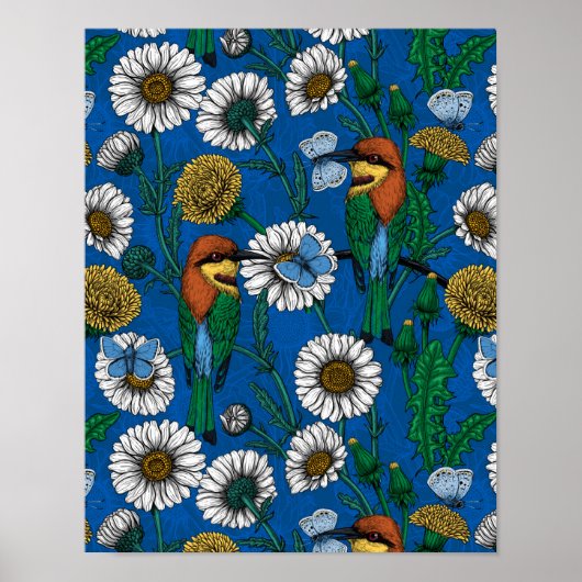 Bijeneters op blauw poster (Voorkant)