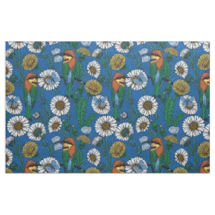 Bijeneters op blauw stof