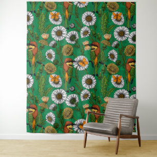 Bijeneters op een voorjaarsweide wandkleed