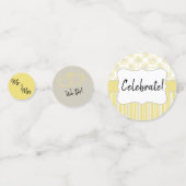 Bijengeel en grijs Geometrisch aangepast Confetti (Achterkanten)