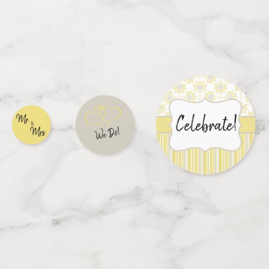 Bijengeel en grijs Geometrisch aangepast Confetti (Achterkanten)