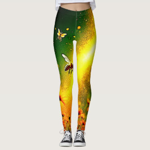 Bijengele Gouden Stuifmeel Barst van Geluk Design Leggings