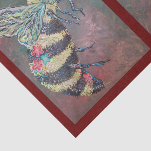 bijengelukkig schilderij tissuepapier (Detail)