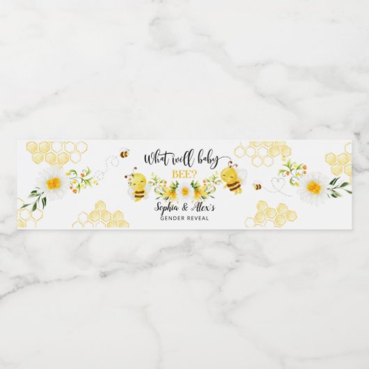 Bijengeslacht onthullen waterflesetiket waterfles etiket (Enkel label)