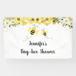 Bijengoud Floral Gender Neutral Baby shower Spandoek