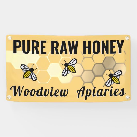 Bijenhoning Markt Bord Bijenhoningraat Pure Ruwe H Spandoek (Horizontaal)
